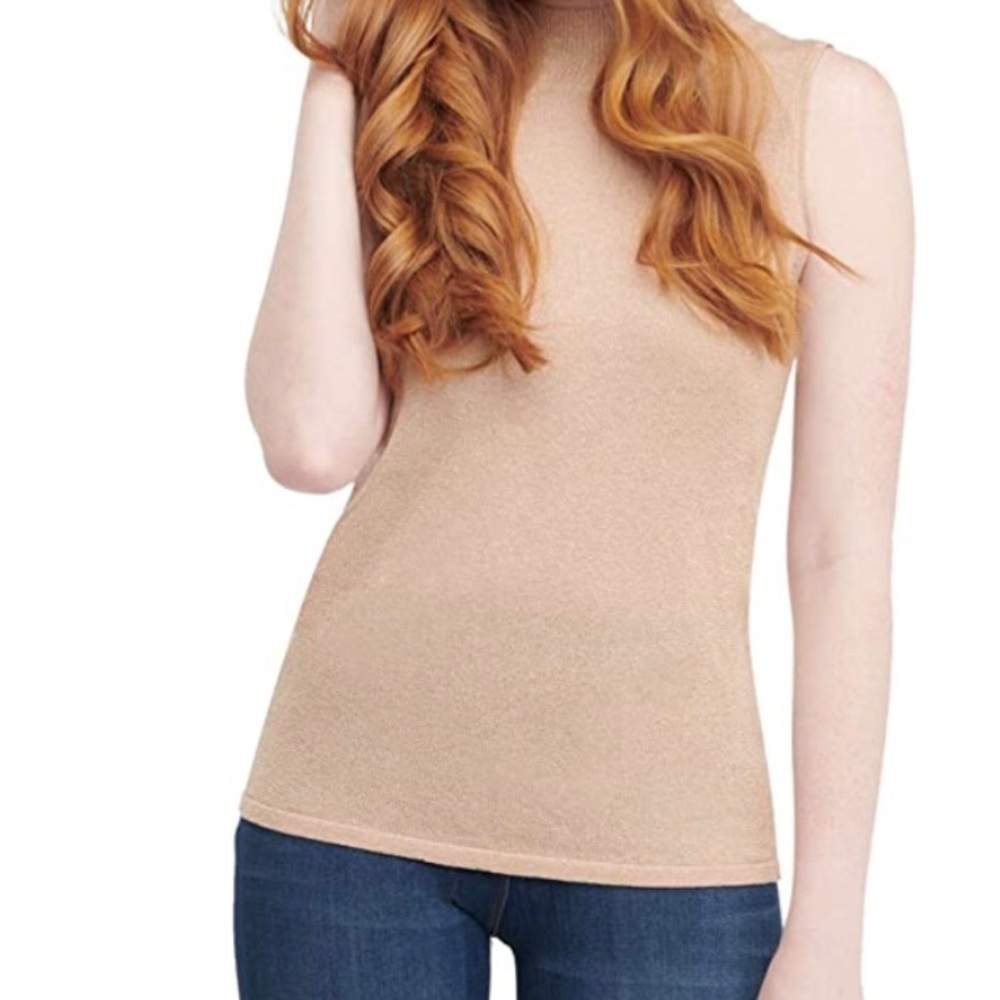 Lurex BLEND MOCK NECK TANK